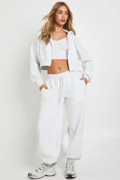Pantalon jogger à revers et sweat à capuche à glissière intégrale, ensemble de survêtement 3 pièces