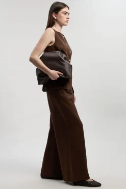 KarenMillen Pantalon Large Ajusté En Lin Petite<Femme Pantalons|Ensembles