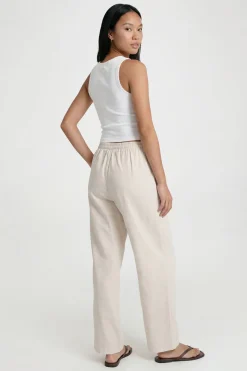 boohoo Pantalon Large Aspect Lin<Femme Pantalons