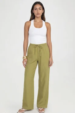 Pantalon Large Aspect Lin Pour Grandes Tailles