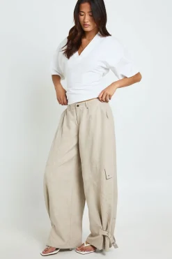 Pantalon Large Avec Détail Boucle À L'ourlet