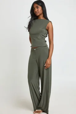 boohoo Pantalon Large Avec Détail À La Taille<Femme Pantalons