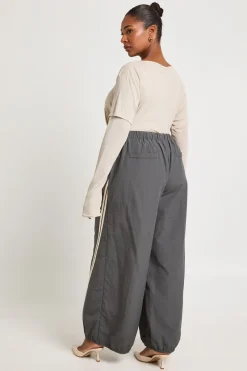 Pantalon Large Ballon En Nylon À Bandes Latérales Plus
