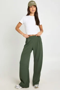 Pantalon Large Basique Taille Haute Pour Grandes Tailles