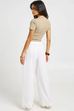 boohoo Pantalon Large À Bordure Brodée<Femme Pantalons