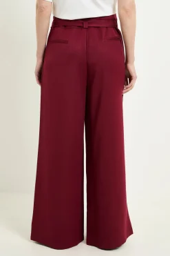 Pantalon Large Ceinturé Aspect Denim