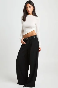 Pantalon Large À Ceinture