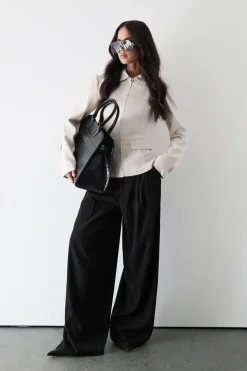 Pantalon Large À Ceinture