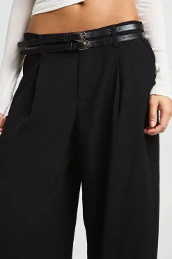 Pantalon Large À Ceinture