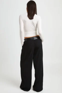 Pantalon Large À Ceinture