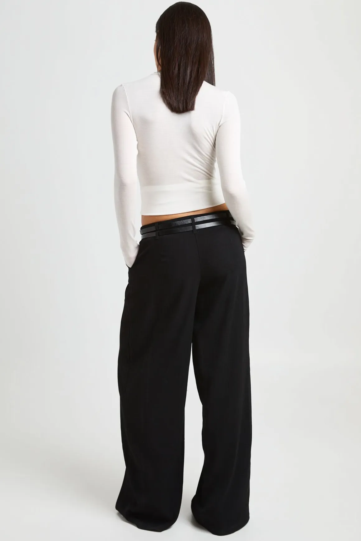 Pantalon Large À Ceinture