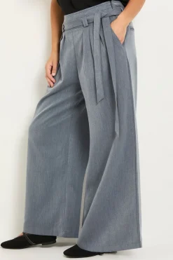 Wallis Pantalon Large Ceinturé Effet Denim Petite<Femme Pantalons|Denim
