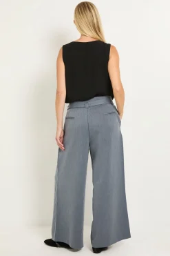 Wallis Pantalon Large Ceinturé Effet Denim Petite<Femme Pantalons|Denim