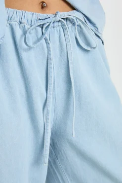 boohoo Pantalon Large Chambray Décontracté À Jambes Amples<Femme Pantalons
