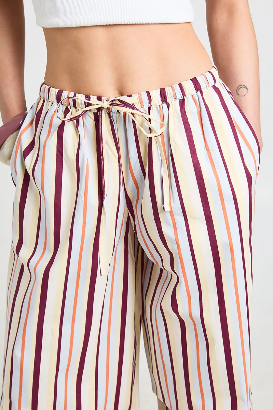 Pantalon Large À Cordon De Serrage En Popeline Petite