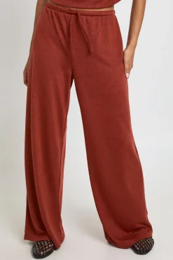 Pantalon Large À Cordon De Serrage En Tissu Slub