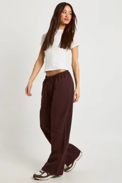 Pantalon Large à Cordon de Serrage en Chambray Taille Haute