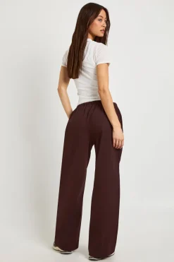 Pantalon Large à Cordon de Serrage en Chambray Taille Haute