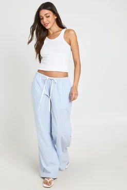 Pantalon Large À Cordon De Serrage Contrasté