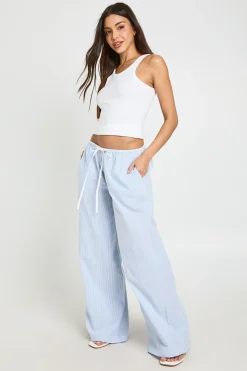 Pantalon Large À Cordon De Serrage Contrasté