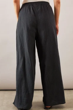 Pantalon Large à Cordon de Serrage Texturé