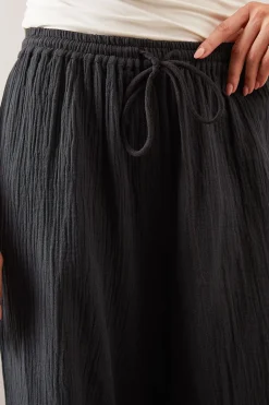 Pantalon Large à Cordon de Serrage Texturé