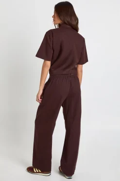 boohoo Pantalon Large à Cordon de Serrage en Chambray<Femme Pantalons|Looks Chocolat
