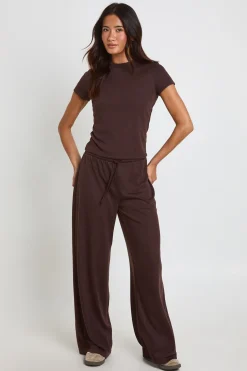 boohoo Pantalon Large À Cordon En Tissu Slub<Femme Pantalons|Looks De Rentrée