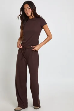 boohoo Pantalon Large À Cordon En Tissu Slub<Femme Pantalons|Looks De Rentrée