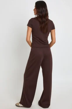boohoo Pantalon Large À Cordon En Tissu Slub<Femme Pantalons|Looks De Rentrée