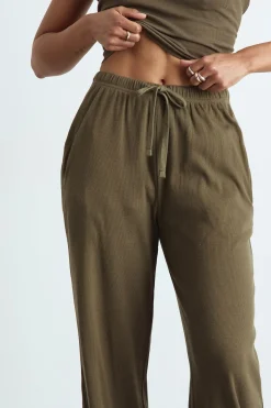 Pantalon Large Côtelé Basique