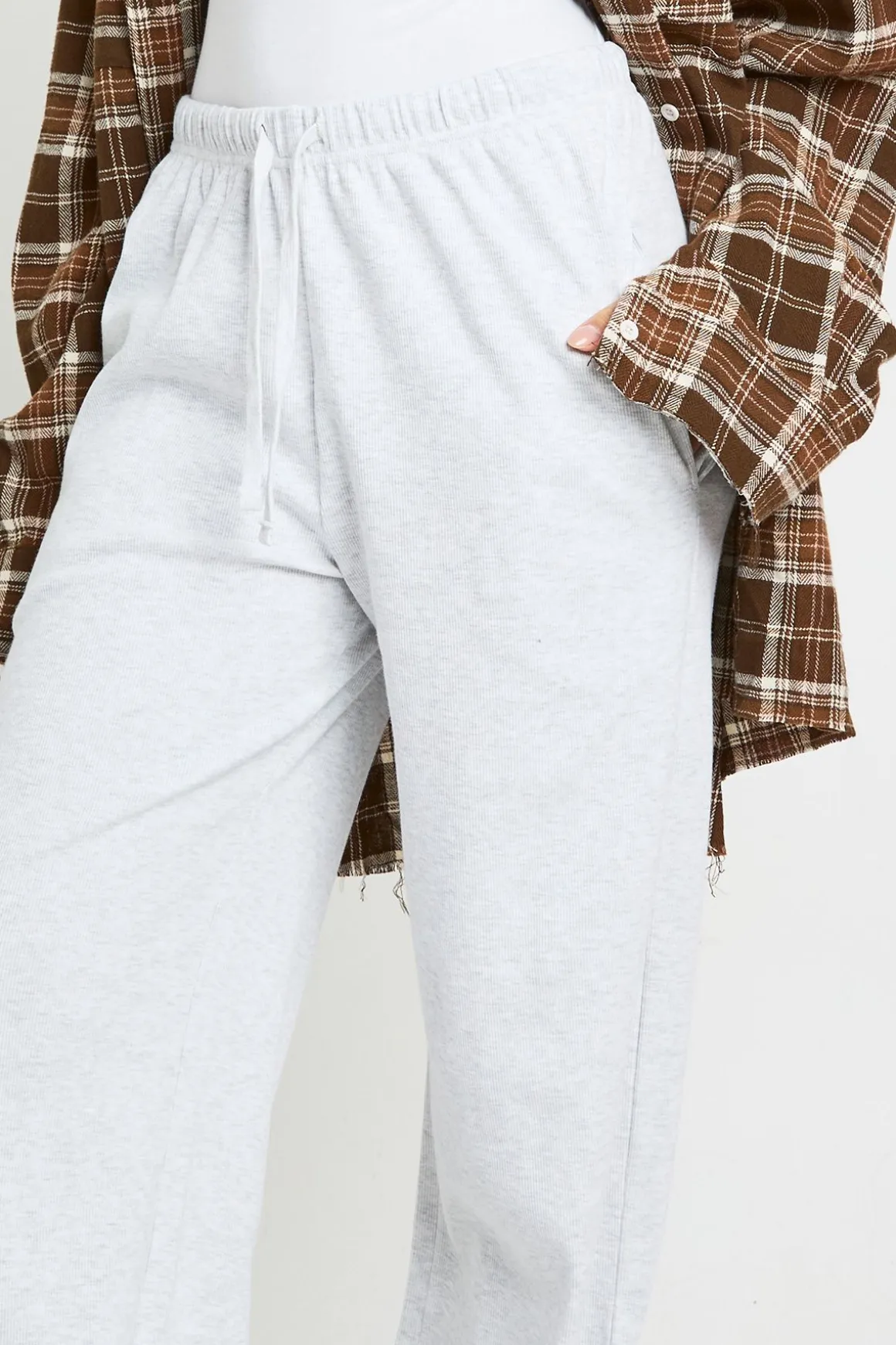Pantalon Large Côtelé Basique