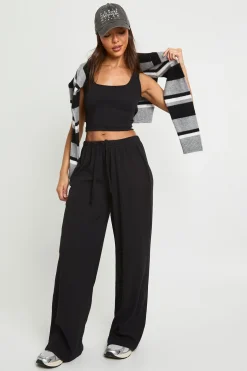 Pantalon Large Côtelé Basique