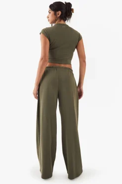 DSGN Studio Pantalon Large Côtelé Brodé<Femme Pantalons|Dsgn Studio