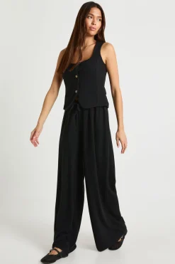 Pantalon Large Côtelé Froissé