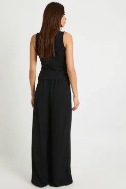 Pantalon Large Côtelé Froissé
