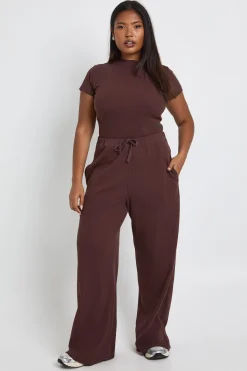 Pantalon Large Côtelé Grande Taille