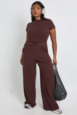 Pantalon Large Côtelé Grande Taille