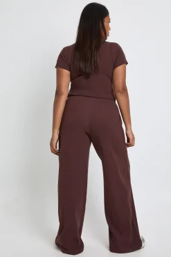 Pantalon Large Côtelé Grande Taille