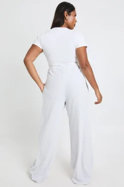 Pantalon Large Côtelé Grande Taille