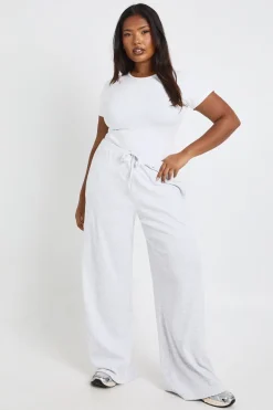 Pantalon Large Côtelé Grande Taille