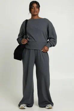 boohoo Pantalon Large Côtelé Grande Taille<Femme Pantalons