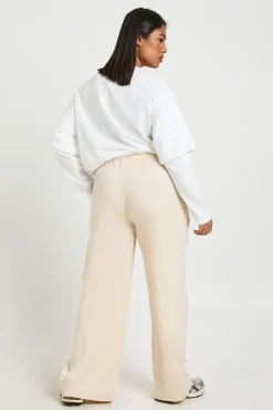 Pantalon Large Côtelé Grande Taille