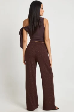 Pantalon Large Côtelé À Paillettes