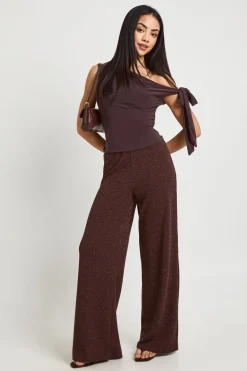 Pantalon Large Côtelé À Paillettes