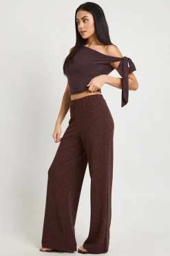 Pantalon Large Côtelé À Paillettes