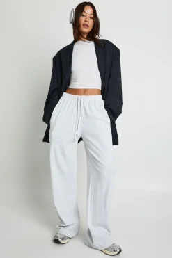Pantalon Large Côtelé Taille Haute