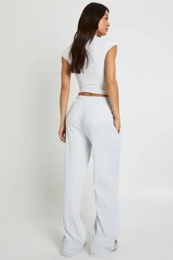 Pantalon Large Côtelé Taille Haute