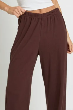 boohoo Pantalon Large Côtelé Taille Haute<Femme Pantalons|Looks Chocolat