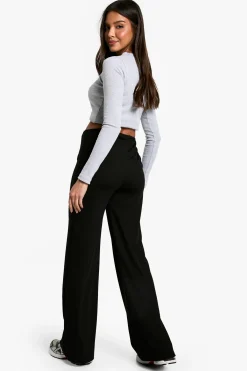 boohoo Pantalon Large à Côtés Froncés et Texture Côtelée<Femme Pantalons